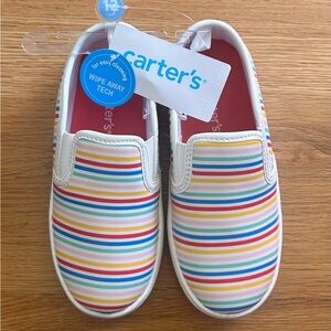 Carter’s Rainbow Stripe Slip-On Sneakers Size 12 Toddler New With Tags